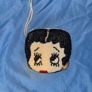 Sequin beaded Betty boop coin purse